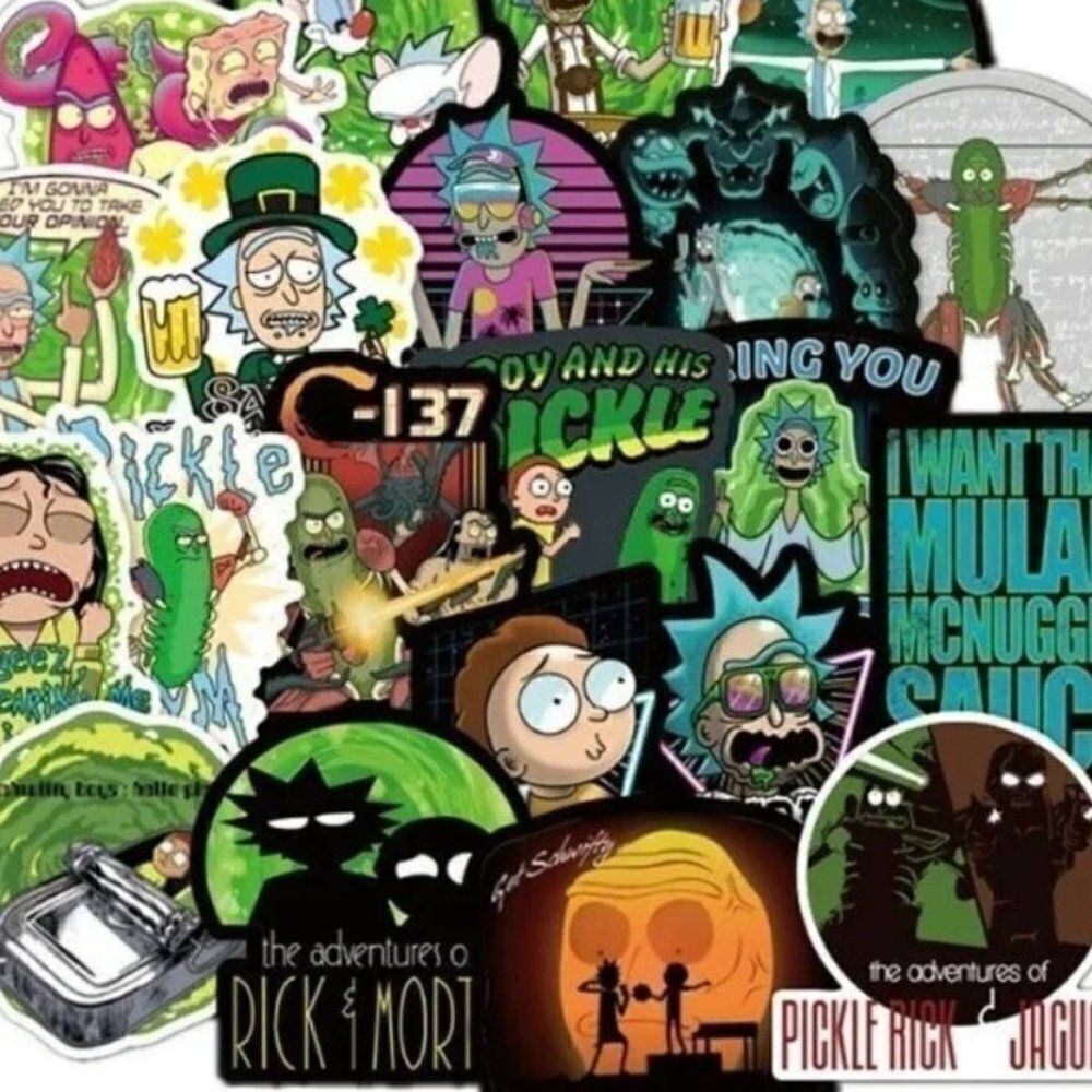 100 Rick and Morty Stickers - Vinyl Decal Characters Animated Adult Mash